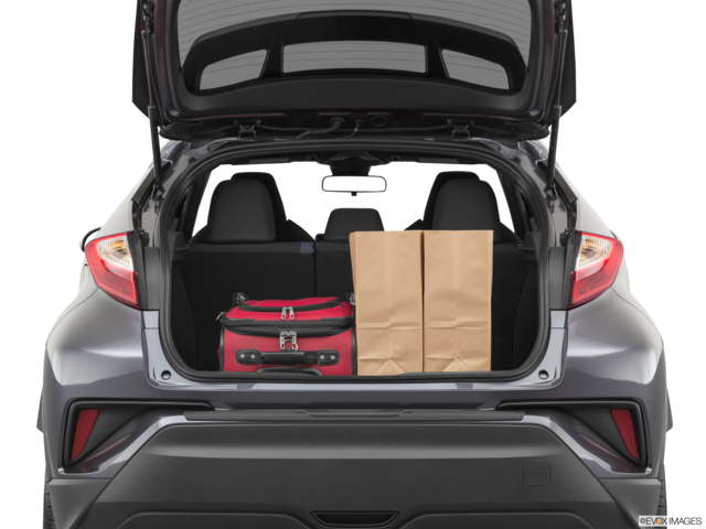 2021 toyota c-hr cargo area with stuff