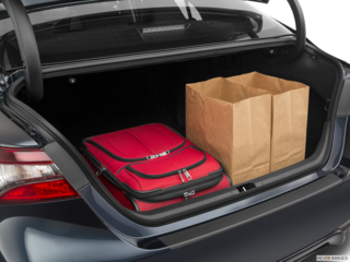 2021 toyota camry cargo area with stuff