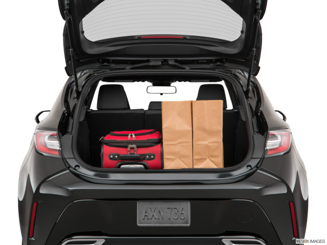 2021 toyota corolla-hatchback cargo area with stuff