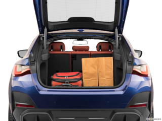 2022 bmw i4 cargo area with stuff