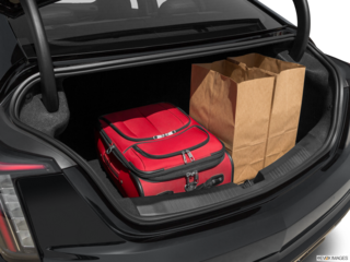 2022 cadillac ct5 cargo area with stuff