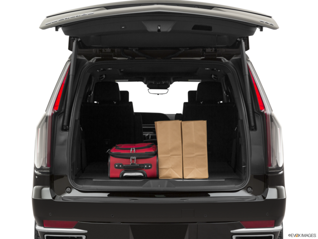 2022 cadillac escalade cargo area with stuff
