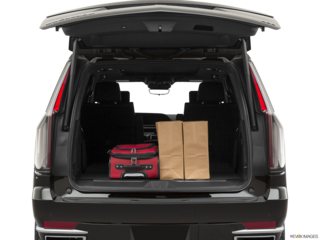 2022 cadillac escalade cargo area with stuff