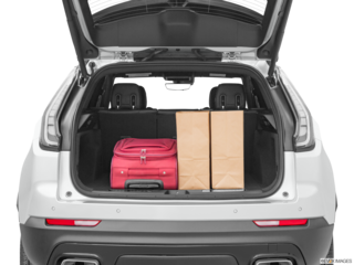 2022 cadillac xt4 cargo area with stuff