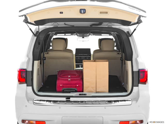 2022 infiniti qx80 cargo area with stuff