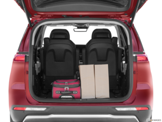 2022 kia carnival cargo area with stuff