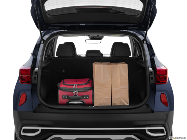 2022 kia seltos cargo area with stuff