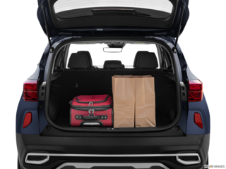 2022 kia seltos cargo area with stuff