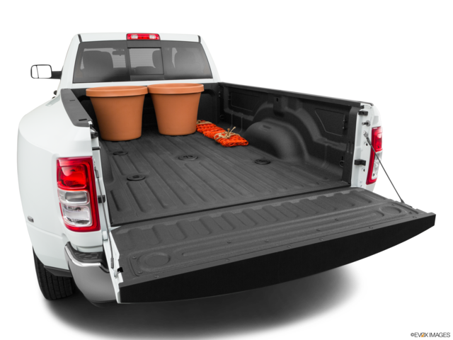 2022 ram 3500 cargo area with stuff