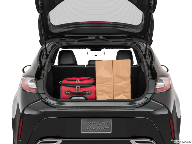 2022 toyota corolla-hatchback cargo area with stuff