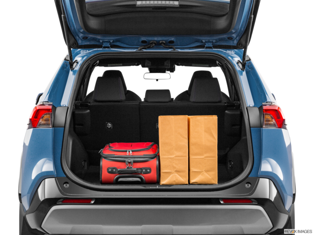 2022 toyota rav4-hybrid cargo area with stuff