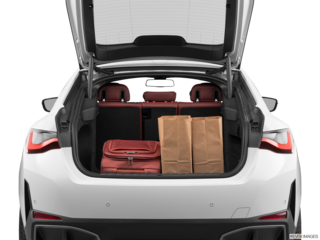 2023 bmw i4 cargo area with stuff