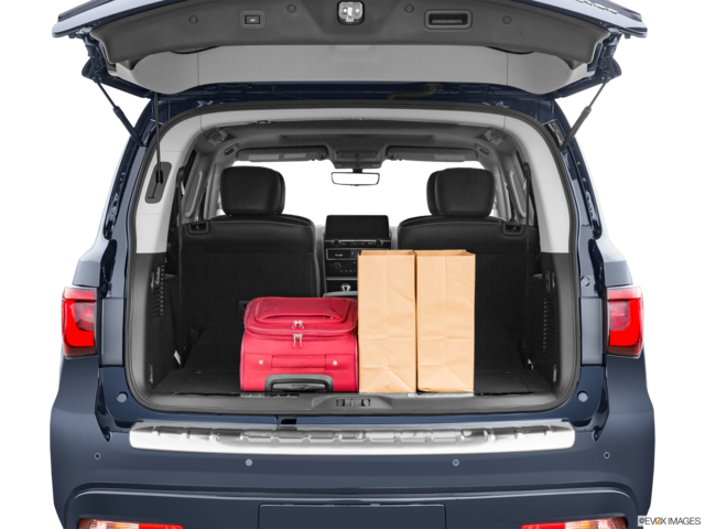 2023 infiniti qx80 cargo area with stuff