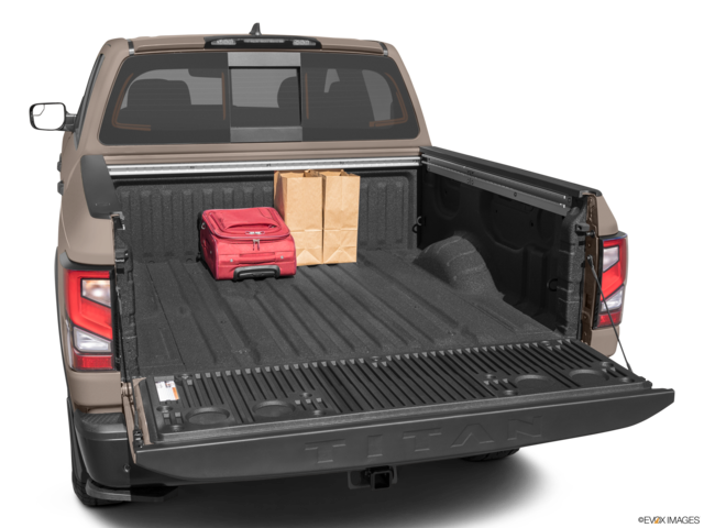 2023 nissan titan cargo area with stuff