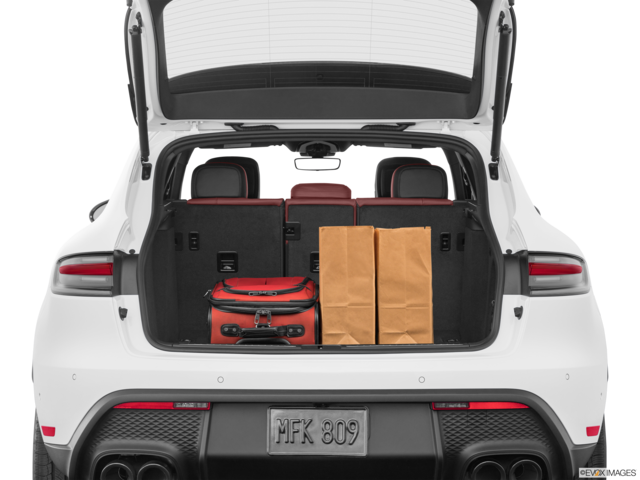 2023 porsche macan cargo area with stuff