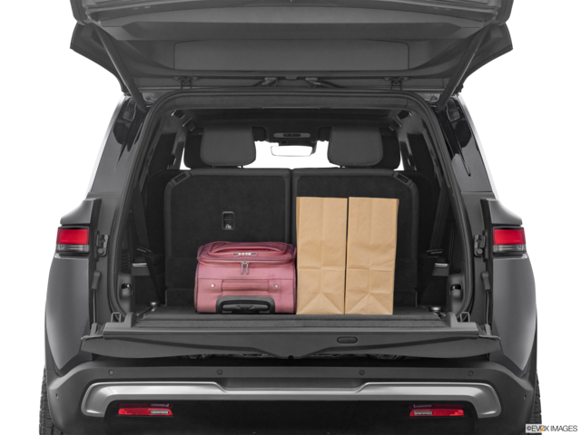 2023 rivian r1s cargo area with stuff