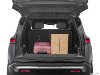 2023 rivian r1s cargo area with stuff