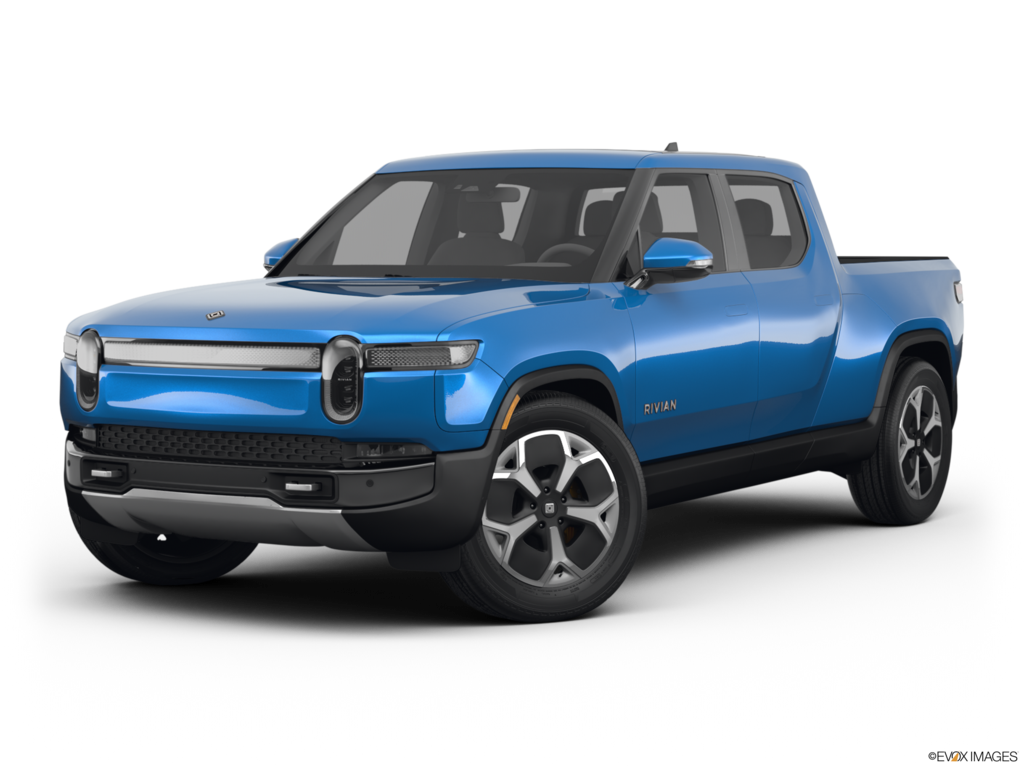 2023 rivian r1t angled front