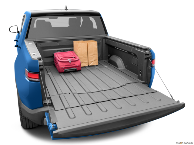 2023 rivian r1t cargo area with stuff