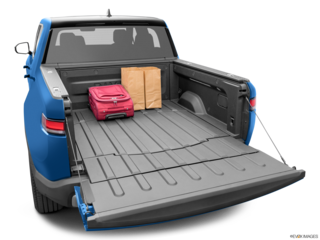 2023 rivian r1t cargo area with stuff