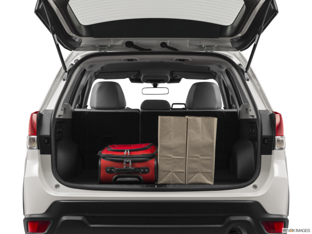 2023 subaru forester cargo area with stuff