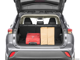 2023 toyota highlander cargo area with stuff